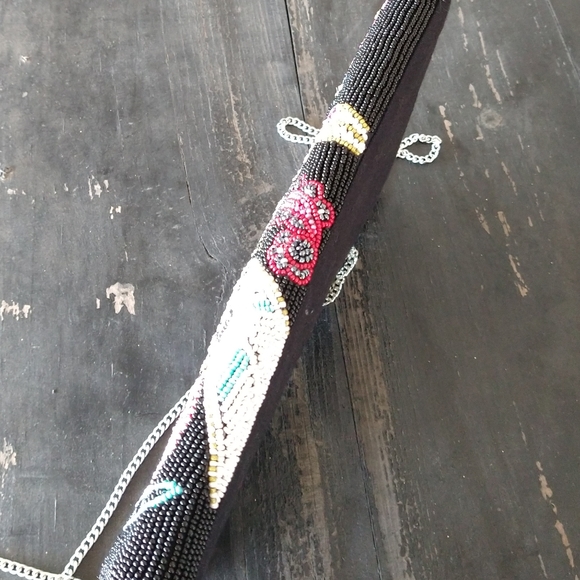 Colorful Beaded Envelope Clutch Crossbody - Picture 2 of 6